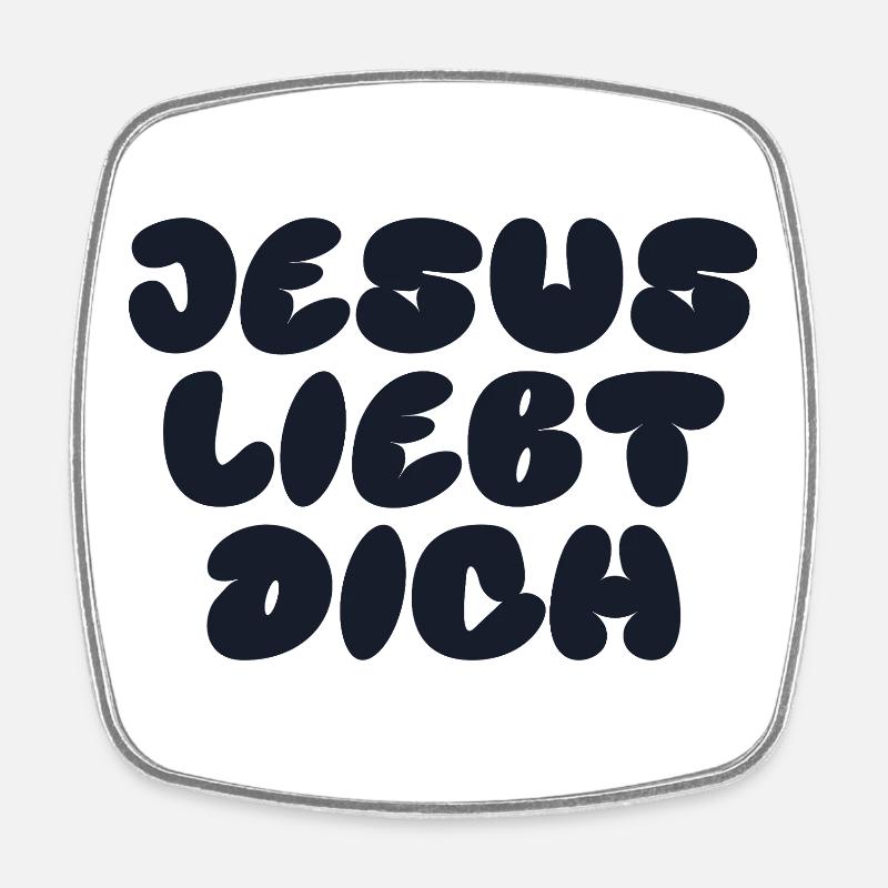 JÉSUS T’AIME - Magnet carré - blanc