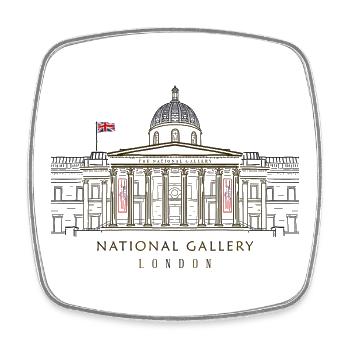 London, Kunstmuseum National Gallery Handzeichnung - Viereckiger Kühlschrankmagnet - Weiß - Vorne