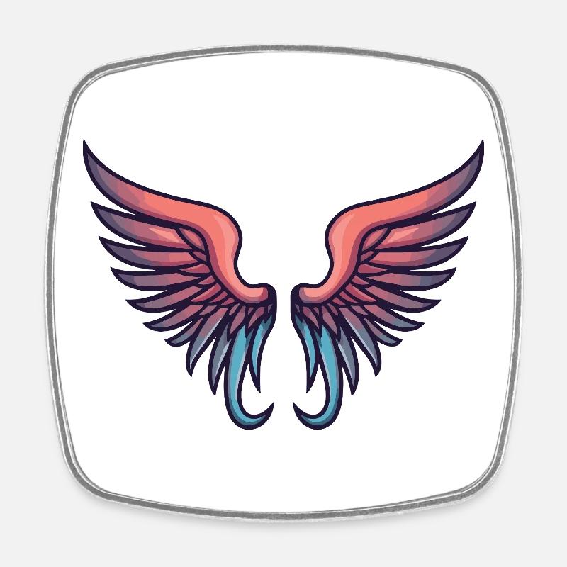Wings Icon - Square fridge magnet - white