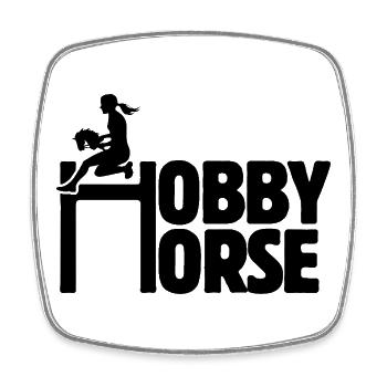 Hobby Horse - Steckenpferd - Reiten - Geschenk - Viereckiger Kühlschrankmagnet - Weiß - Vorne
