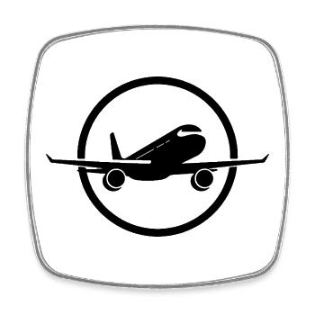 Aircraft - Square fridge magnet - white - Front