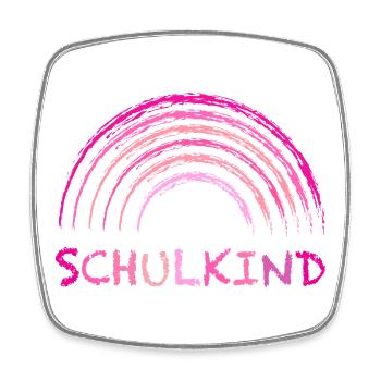 Schulkind Kreide Regenbogen pink zur Einschulung - Viereckiger Kühlschrankmagnet - Weiß - Vorne