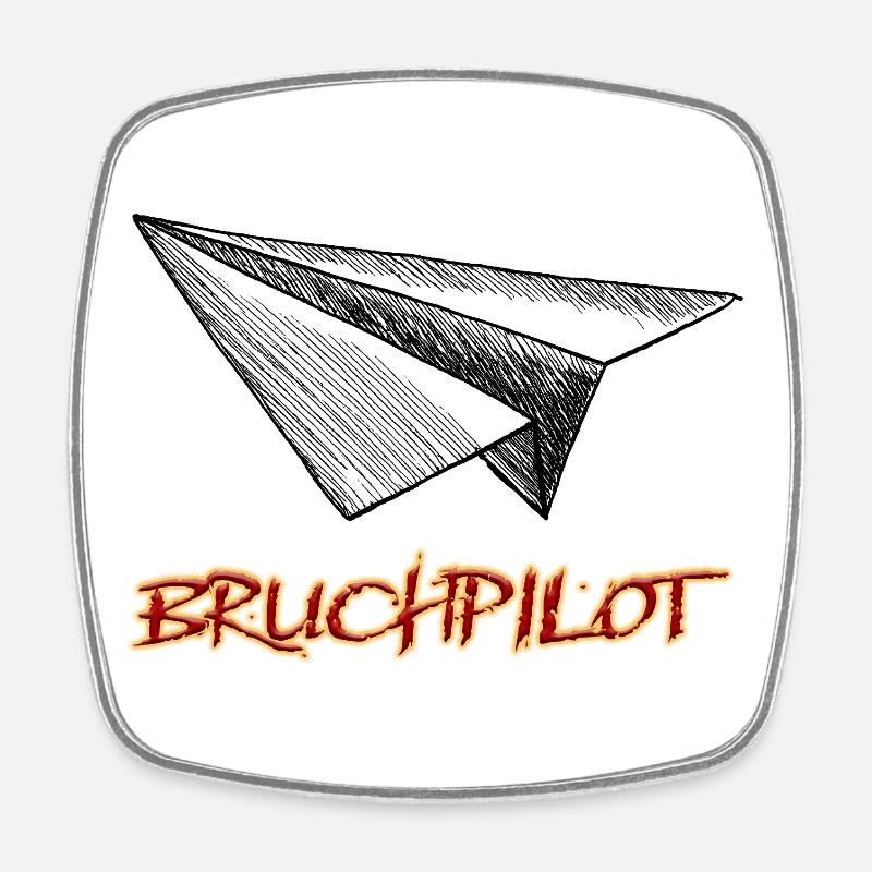 Pilote de crash - Magnet carré - blanc