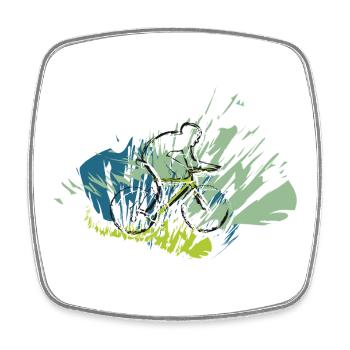 Rickel's Design: Cyclists 2025 - Square fridge magnet - white - Front