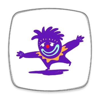 Kleks le Clown - Magnet carré - blanc - Devant