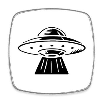 ufo uap Space Saucer UFO black - Square fridge magnet - white - Front