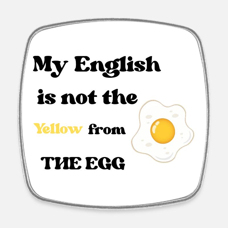 Frühstücks-Fried Egg Illustration - Viereckiger Kühlschrankmagnet - Weiß