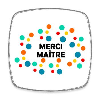 MEISTER. MEISTER. VIELEN DANK. DANKE, MEISTER. MEISTER - Viereckiger Kühlschrankmagnet - Weiß - Vorne