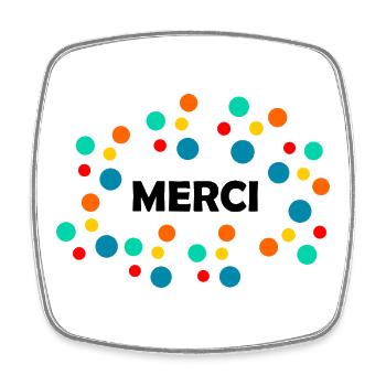 THANK YOU. THANKS. THANK YOU. ANNIVERSARY. BIRTH. - Square fridge magnet - white - Front