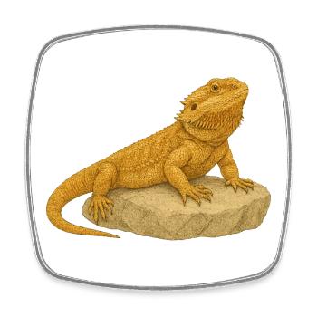 Gelbgecko auf Felsen - Viereckiger Kühlschrankmagnet - Weiß - Vorne