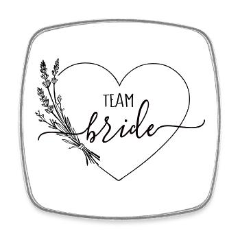 Équipe Bride Coeur Fleurs sauvages - Magnet carré - blanc - Devant