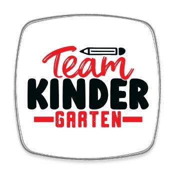 team kindergarten - Viereckiger Kühlschrankmagnet - Weiß - Vorne