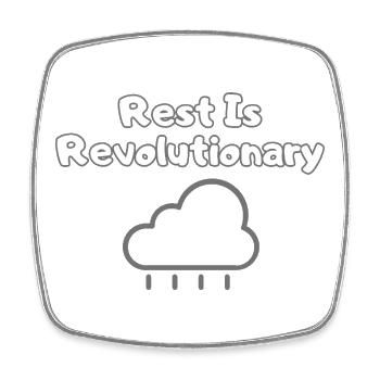 Rest Is Revolutionary – Mental-Health Statement - Viereckiger Kühlschrankmagnet - Weiß - Vorne