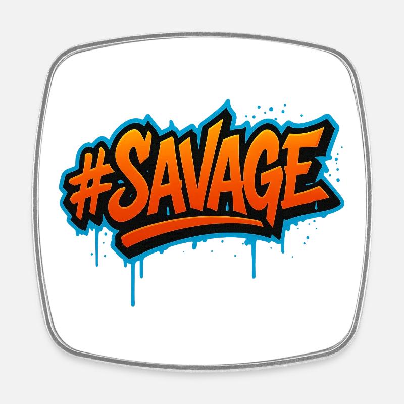 #SAVAGE Graffiti Design - Viereckiger Kühlschrankmagnet - Weiß