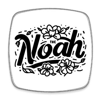The Noah with Flowers - Square fridge magnet - white - Front
