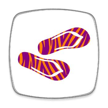 Zebra Safari Pattern Flip Flops Slippers Holiday Fun - Square fridge magnet - white - Front