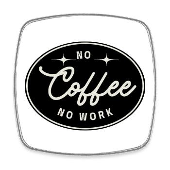 Kein Kaffee, keine Arbeit – Minimalistisches Vintage T-Shirt ca - Viereckiger Kühlschrankmagnet - Weiß - Vorne