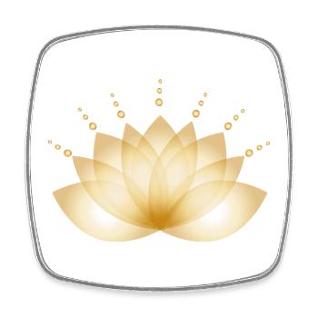 Fleur dorée stylisée de manière transparente - Magnet carré - blanc - Devant