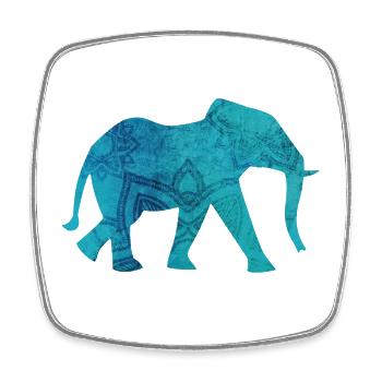 Elefant Yoga Mandala Ornament Muster Yogi Indien - Viereckiger Kühlschrankmagnet - Weiß - Vorne