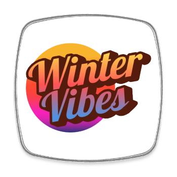 Winter Vibes Retro Gradient - Viereckiger Kühlschrankmagnet - Weiß - Vorne