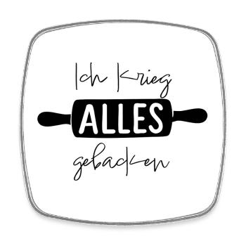 ich krieg alles gebacken baeckerei konditorei - Viereckiger Kühlschrankmagnet - Weiß - Vorne