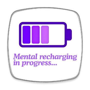 Mind Charging Battery Icon - Square fridge magnet - white - Front