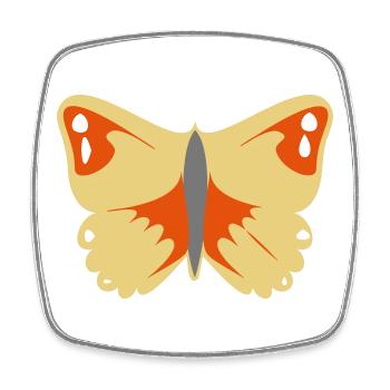 Beau papillon (illustration vectorielle) - Magnet carré - blanc - Devant