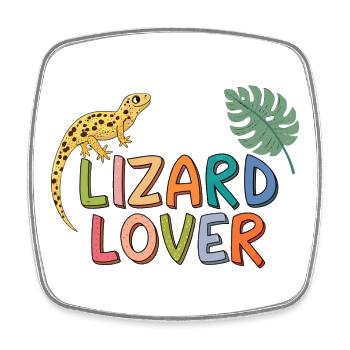 Amoureux des lézards - Magnet carré - blanc - Devant