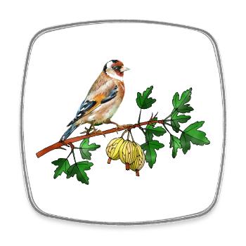 Bunter Vogel - Viereckiger Kühlschrankmagnet - Weiß - Vorne