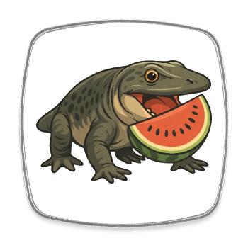 Urzeitliches Amphibien-Evolution Cartoon Melone - Viereckiger Kühlschrankmagnet - Weiß - Vorne