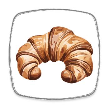 Croissant Simple Food Lover - Magnet carré - blanc - Devant