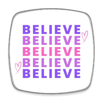 Typographie Believe Gradient inspirante - Magnet carré - blanc - Devant