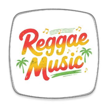 Son et vibrations reggae - Magnet carré - blanc - Devant