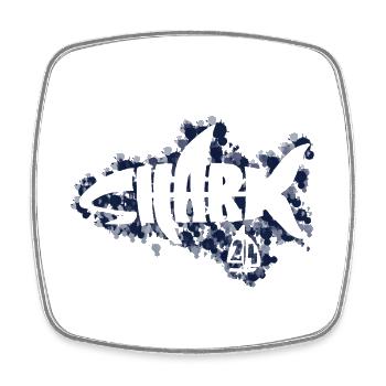 Shark 24 - Viereckiger Kühlschrankmagnet - Weiß - Vorne