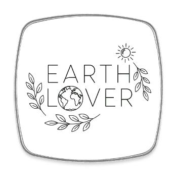 Earth Lover Minimal Nature Design - Square fridge magnet - white - Front