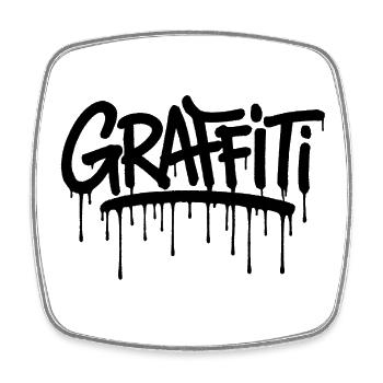 Black graffiti tag - Square fridge magnet - white - Front