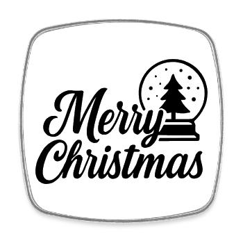 Merry Christmas Design mit Weihnachtskugel - Viereckiger Kühlschrankmagnet - Weiß - Vorne
