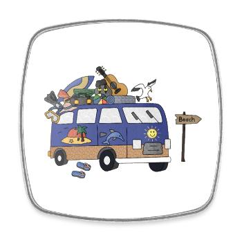 Beach Camper Life - Square fridge magnet - white - Front