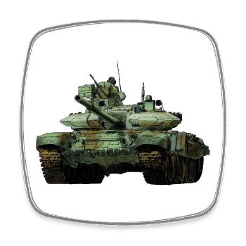 T-90 - Viereckiger Kühlschrankmagnet - Weiß - Vorne