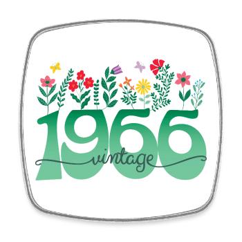 1966 Fleurs 60 Ans Anniversaire Femme - Magnet carré - blanc - Devant