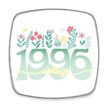 1996 Blumen 30 Jahre Geburtstag Frauen - Viereckiger Kühlschrankmagnet - Weiß - Vorne