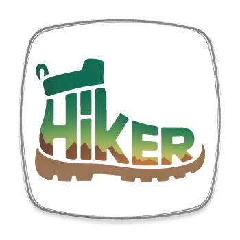 Hiker Typography - Hiking Design - Square fridge magnet - white - Front
