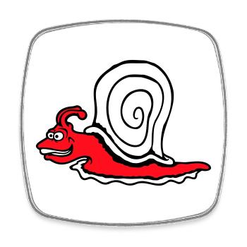Escargot Fast Crawl Drôle Dessin animé Frénésie - Magnet carré - blanc - Devant