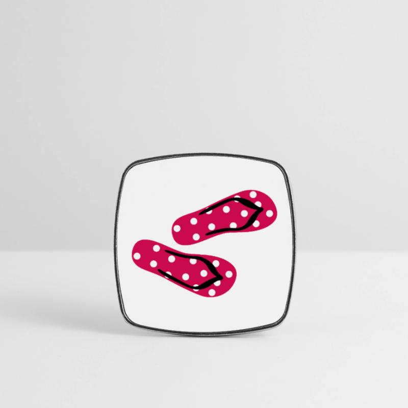 Slippers Toadstool Flip Flops Points Dots Summer Square fridge magnet