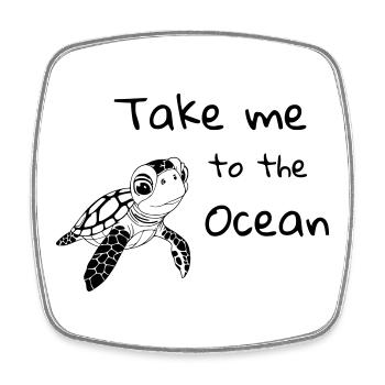 Take me to the Ocean – Meeresschildkröte - Viereckiger Kühlschrankmagnet - Weiß - Vorne