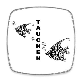 Tauchen – Tribal Fisch Design - Viereckiger Kühlschrankmagnet - Weiß - Vorne
