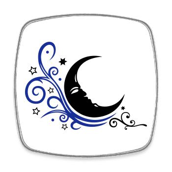 Mystical moon with stars night symbol - Square fridge magnet - white - Front