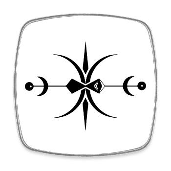 Mystisches Siegel Kornkreis Kunst - Viereckiger Kühlschrankmagnet - Weiß - Vorne