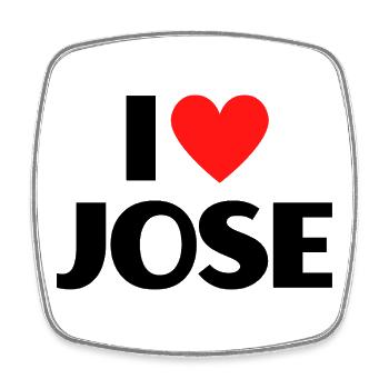 I love Jose Rotes Herz Liebe Fan Geschenk - Viereckiger Kühlschrankmagnet - Weiß - Vorne
