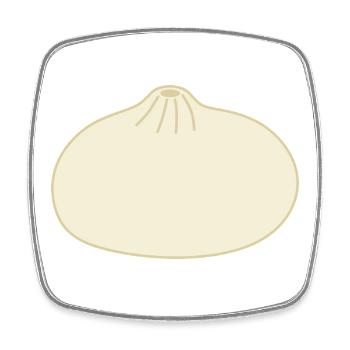 Illustration minimaliste de Bao Bun pour l’habillement - Magnet carré - blanc - Devant
